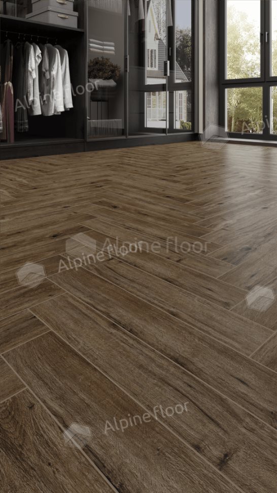 Ламинат "Alpine Floor" Herringbone 12 PRO Дуб Бордо (606*101*12 мм) — купить в Находке