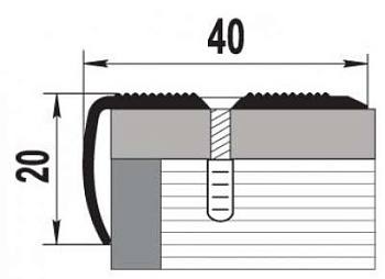 Порожек алюминиевый ПУ-06 (900*40*20 мм)